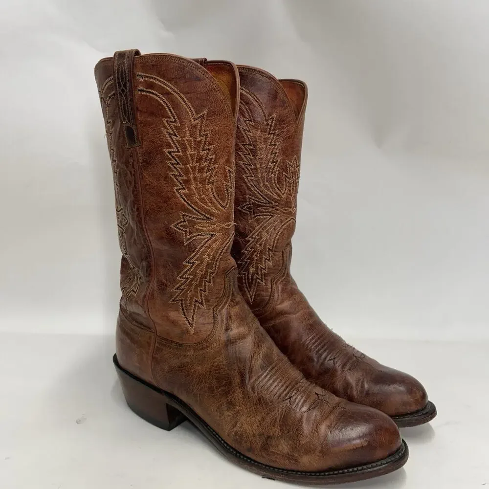 Vintage Lucchese 1883 Handmade Western Cowboy Boots “Brown”